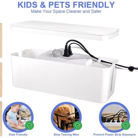 Cable Organizer Box Set of Three,Power Cover Cord Holder SurgeProtector for Desk - Picture 5 of 7